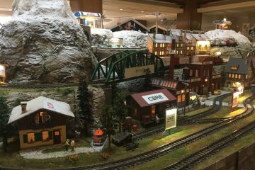 What Christmas display is complete without a moving Christmas village complete with train set and ski lift?