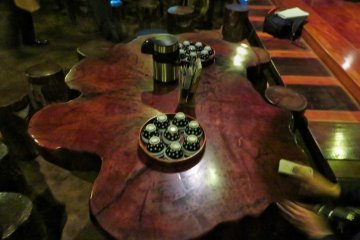 Wooden table at Tea House