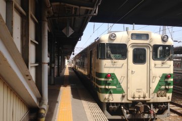 An old train going to the Oga Coast from Akita