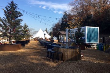 Al fresco dining with outdoor heaters in the winter.