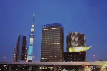 Finally, a view of the Skytree and its neighboring skyscrapers from the Azumabashi Bridge.