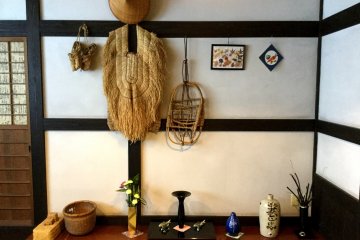 Capes and snow shoes decorated the dining room