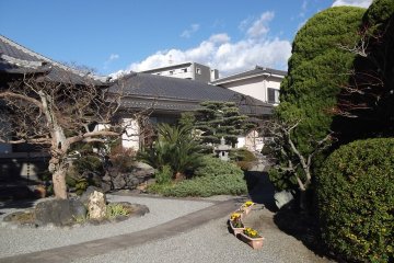In the temple grounds: keep off the raked gravel