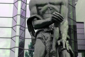 One of the four imposing statues in front of the museum by Emile-Antoine Bourdelle. This work is entitled La Force.