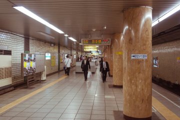 Platform 1 is a long hall off which the main exits branch.