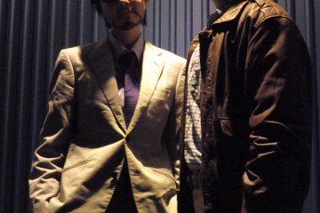 "Tony Stark" (Iron Man) and "Steve Rogers" (Captain America) glower for the camera