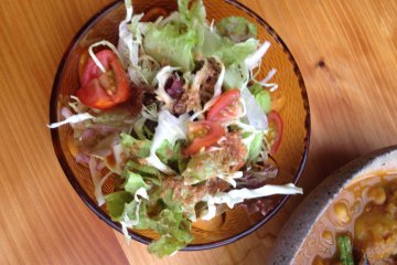 Salad with veg from the garden