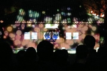 The hourly projection light shows are a nod to the 21st century