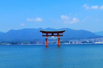 You get a stunning view of the torii gate from the centre of Itsukushima shrine