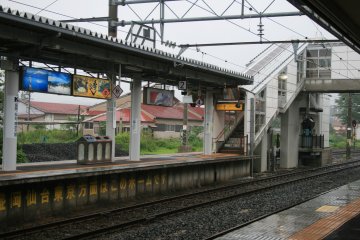 Tazawako Station is at the foot of a mountain scattered with onsen