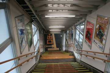 Tazawako Station is at the foot of a mountain scattered with onsen