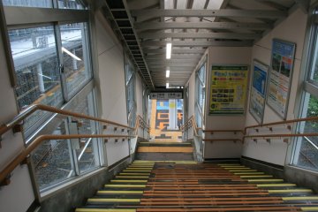 Tazawako Station is at the foot of a mountain scattered with onsen