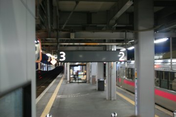 Heading down to the train platform.
