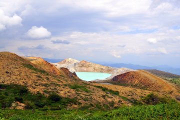 The crater lake at Mount Shirane is absolutely breathtaking