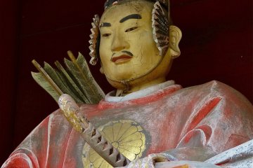 Guardian with old-style samurai costume