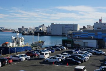 Fishing boat and parking right next to the main market building