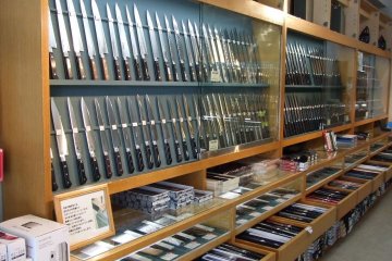 Hundreds of knives on display