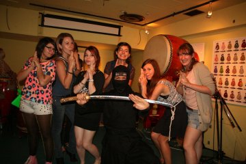 Having fun and posing with Ninja Aoshi