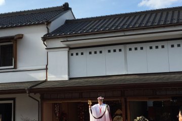 Some ancient court music and dance, 'Gagaku', performed in Hinanosato