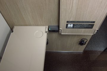 <p>when its lifted down</p>