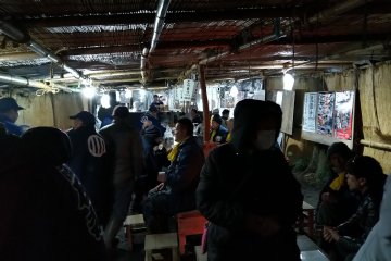 A temporary noodle restaurant