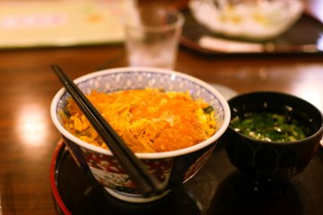 Delicious katsudon - the hotel restaurant serves exclusively Japanese cuisine.