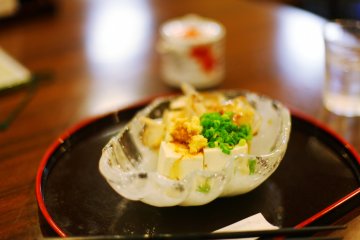 Refreshing cold tofu after a trip to the onsen is a must!
