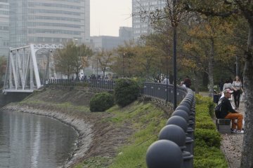 A green and tranquil pedestrian area