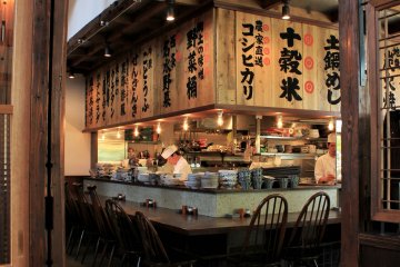 The handpainted menus over the counter