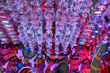 "Guady" would be the optimal word to describe the opulant décor inside Robot Restaurant.