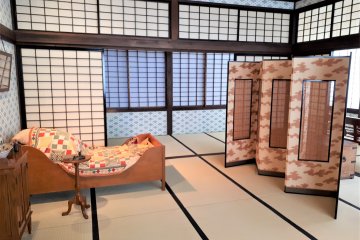 One of the many spacious Japanese-styled rooms laced with European touches.