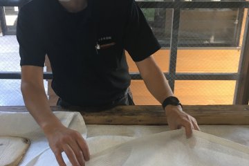 Our tour guide reveals the koji mold