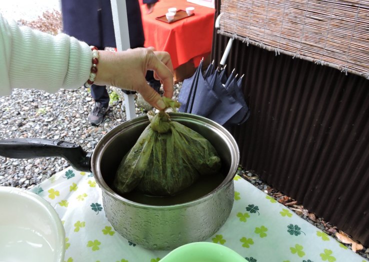 Making natural dye with green tea