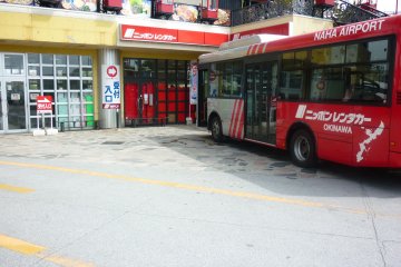 Naha Nippon Rent-A-Car office and airport transfer bus