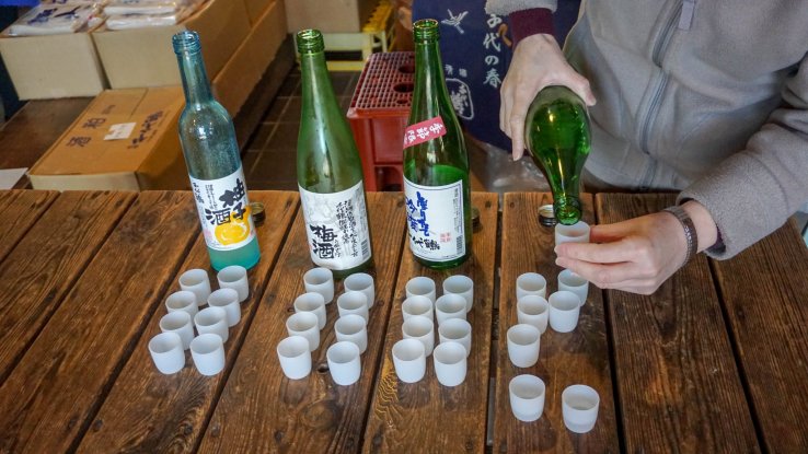 Sake tasting at Sake Brewery