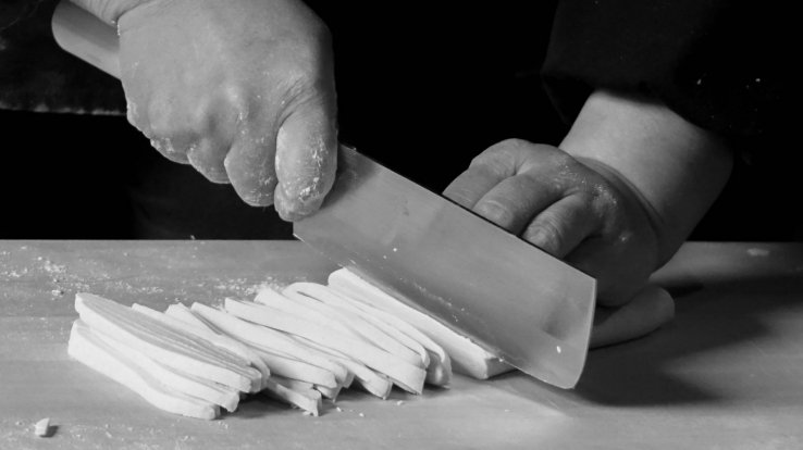 Details of udon-making at Kobayashike Jyutaku