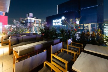 Alfresco terrace seating at Opus restaurant
