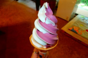 <p>Don't forget to have the blueberry and milk soft serve ice cream</p>