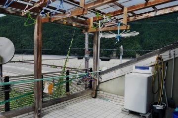 Balcony with the washing machine