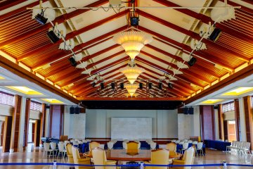 Okinawan craftwork inside the Summit Hall