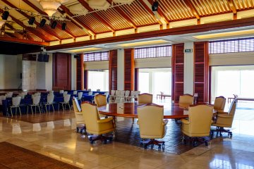 Okinawan craftwork inside the Summit Hall