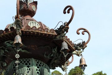 Beautiful details in this close up of a metal lantern