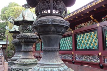 Tracery metal lanterns in Ueno