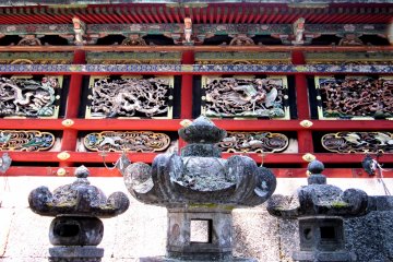 Ancient stone lanterns in Nikko
