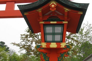 Tall lantern at the entrance of Fushimi Inari Taisha, Kyoto