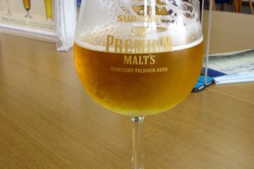 Degustation of Suntory beer at one of the tours