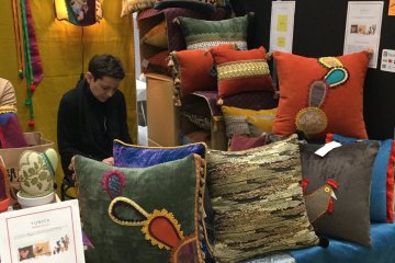 Sicilian velvet cushions fused with Japanese motifs.