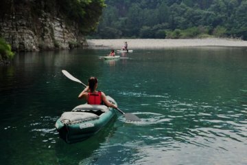 Kayaking was great fun, but we also enjoyed swimming in the water.