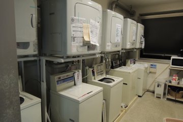 Coinoperated laundry machines are available
