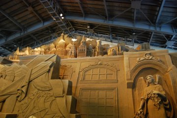 Some sculptures stretch right up to the roof